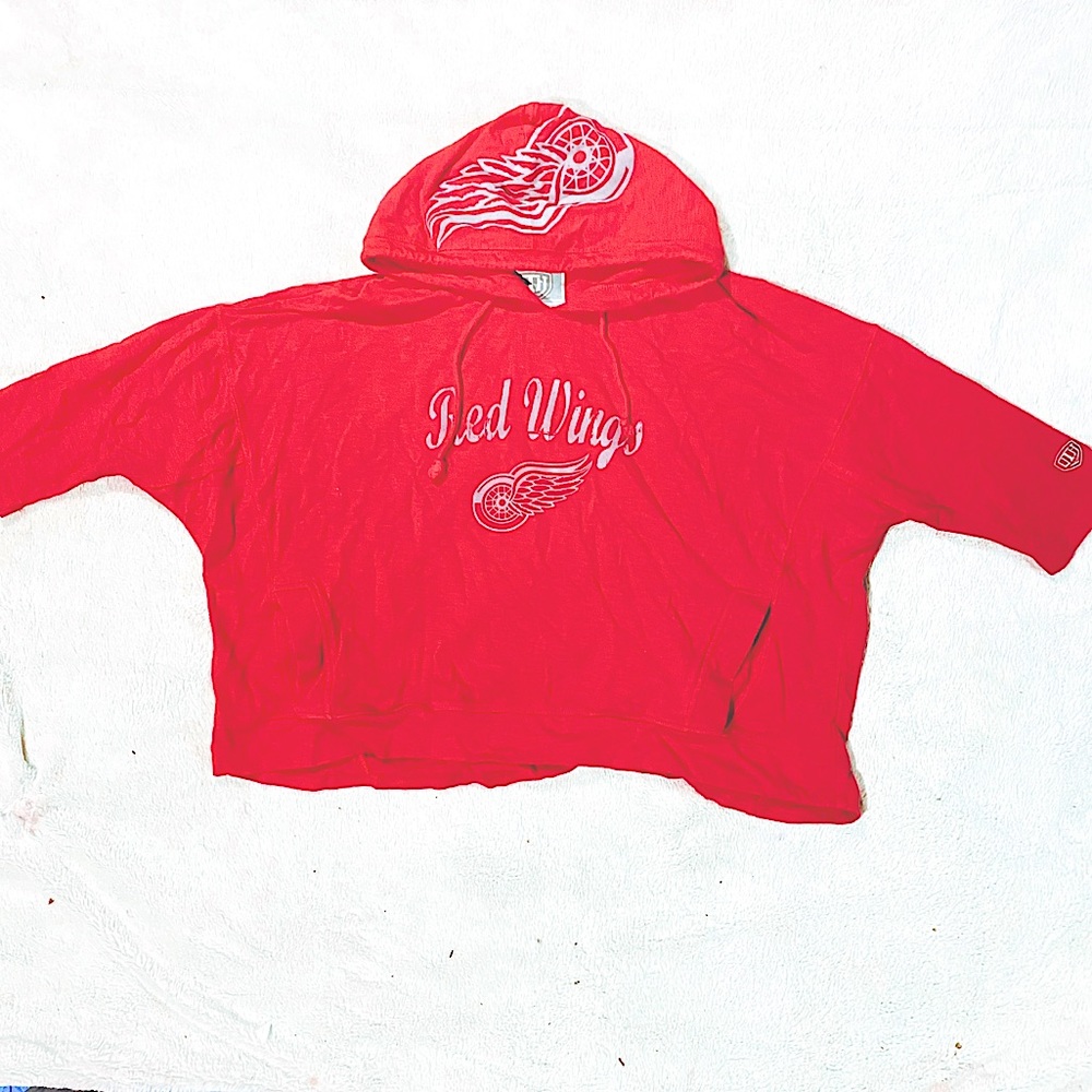Detroit Red Wings Cropped Short Sleeve Hoodie
